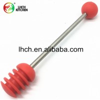 Stainless Steel Bee Coffee Milk Honey Stir Stirrer Stick Spoon Tea Mixing Dripped With Silicone Head