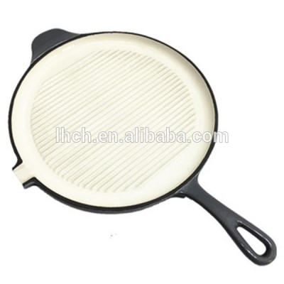 26 cm round porcelain enamel cast iron frying griddle grill fry pan cookware