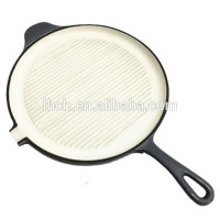 26 cm round porcelain enamel cast iron frying griddle grill fry pan cookware