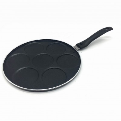 7 Cups Press Aluminum Blinis pan with non-stick coating detachable handle