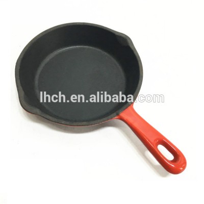 16 cm round porcelain enamel cast iron mini grill fry pan