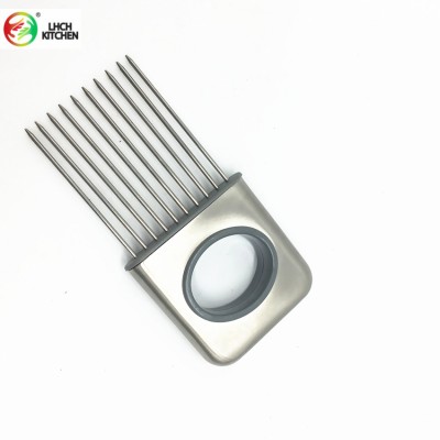 GOOD GRADE STAINLESS STEEL 304 ONION SLICER WITH SS 430 HANDLE POTATOES CHOPPER STAINLESS STEEL VEGETABLE SLICER HEALTHY UTENSIL