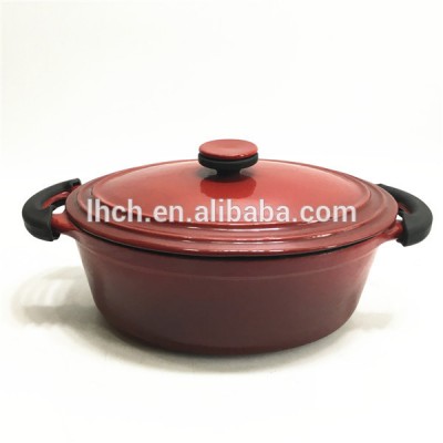 Cast iron dutch oven oval pot porcelain enamel cookware