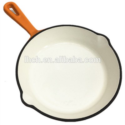 18 cm round porcelain enamel cast iron cookware frying griddle grill pan